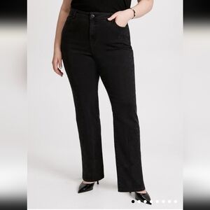 Laura Rhinestone Crystal Black Streight Leg Jeans Size 16 NWT